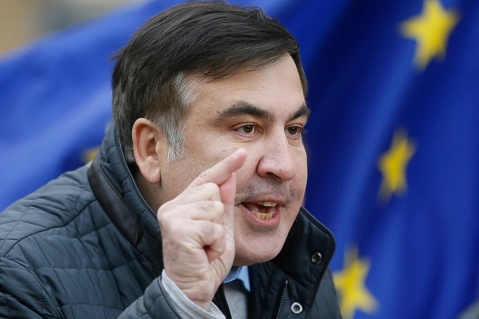Октябрь 2017 года, Михаил Саакашвили выступает на митинге у стен Верховной рады.