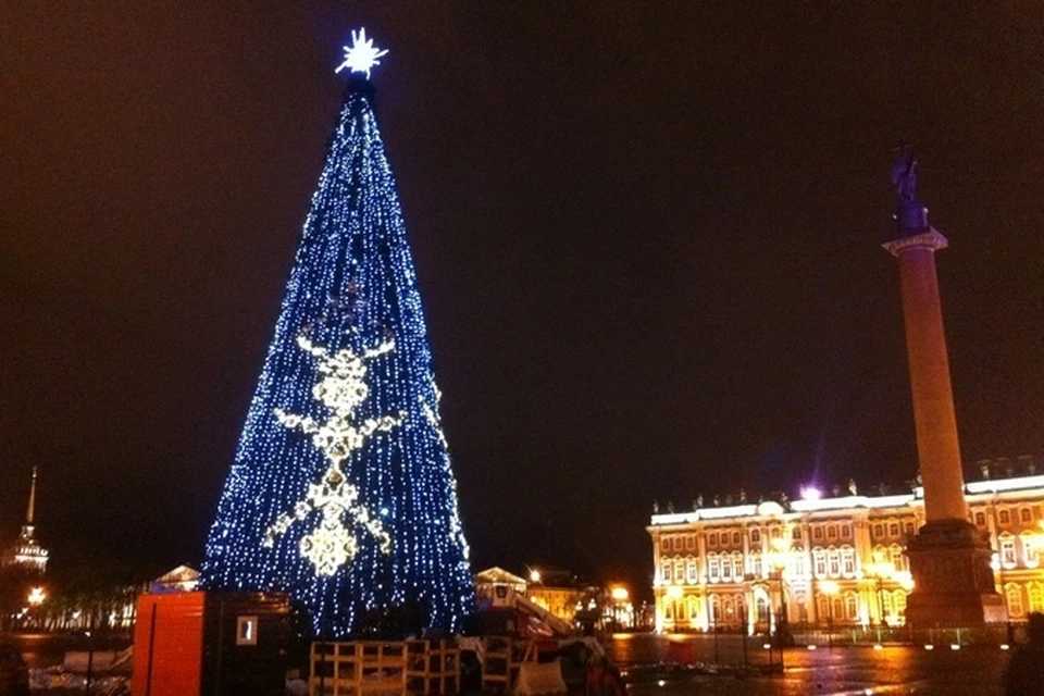 Елка на Дворцовой обычно появляется в середине декабря