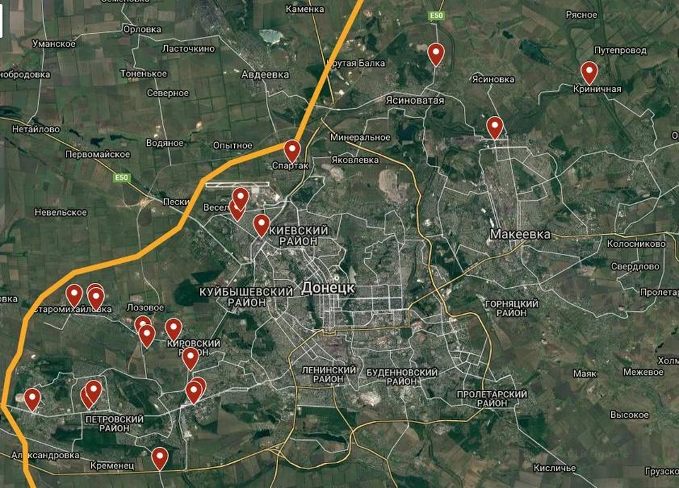 Список мест дозвона на номера украинского оператора "МТС". Фото: соцсети