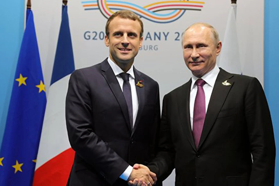 Президент РФ Владимир Путин и президент Франции Эммануэль Макрон. Фото: предоставлено фондом "Росконгресс"