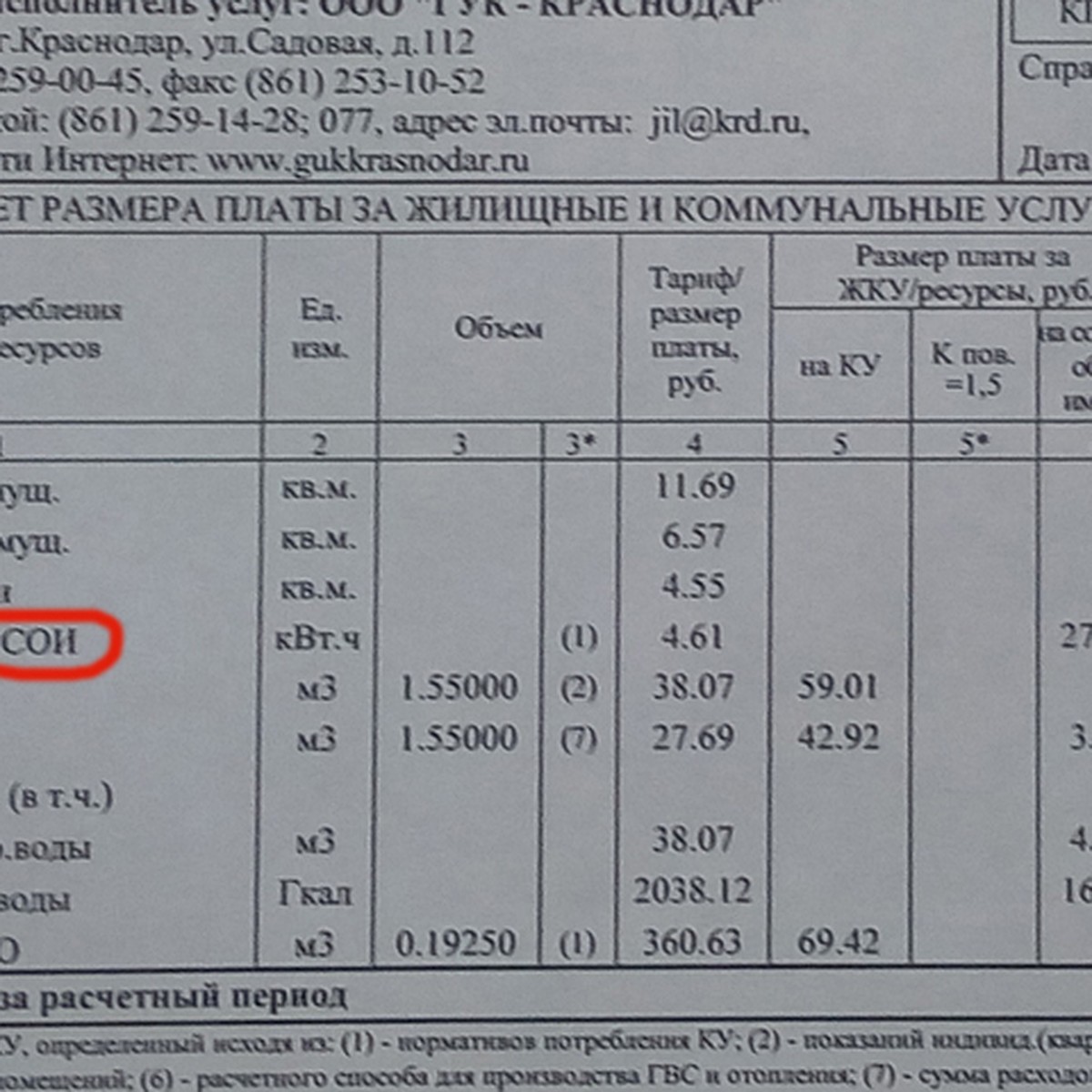 В коммунальных квитанциях краснодарцев появилась новая строка за свет -  KP.RU