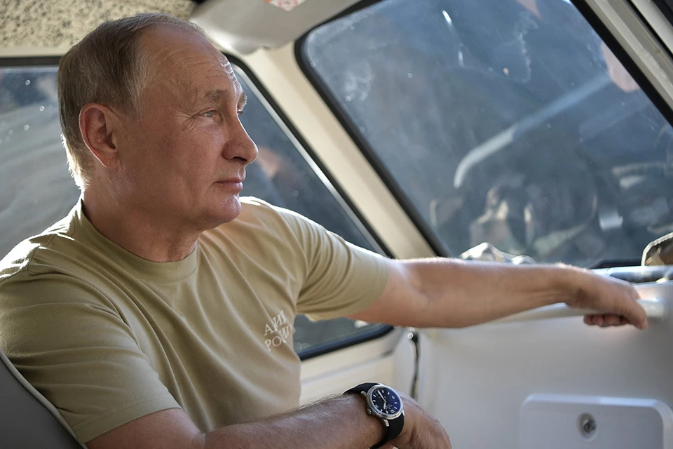 Президент Путин на отдыхе в республике Тыва, август 2018 г.