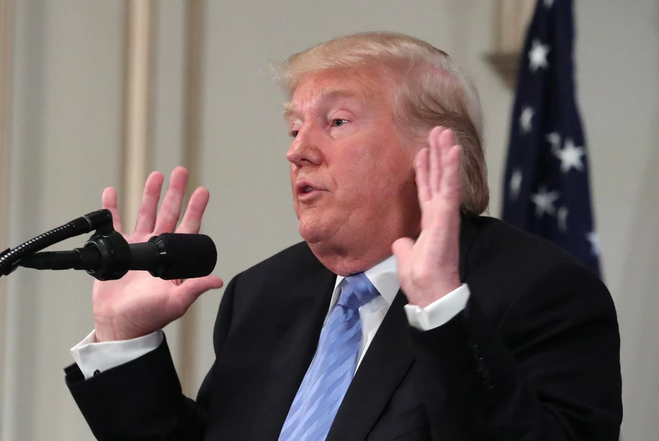 Дональд Трамп во время пресс-конференции.