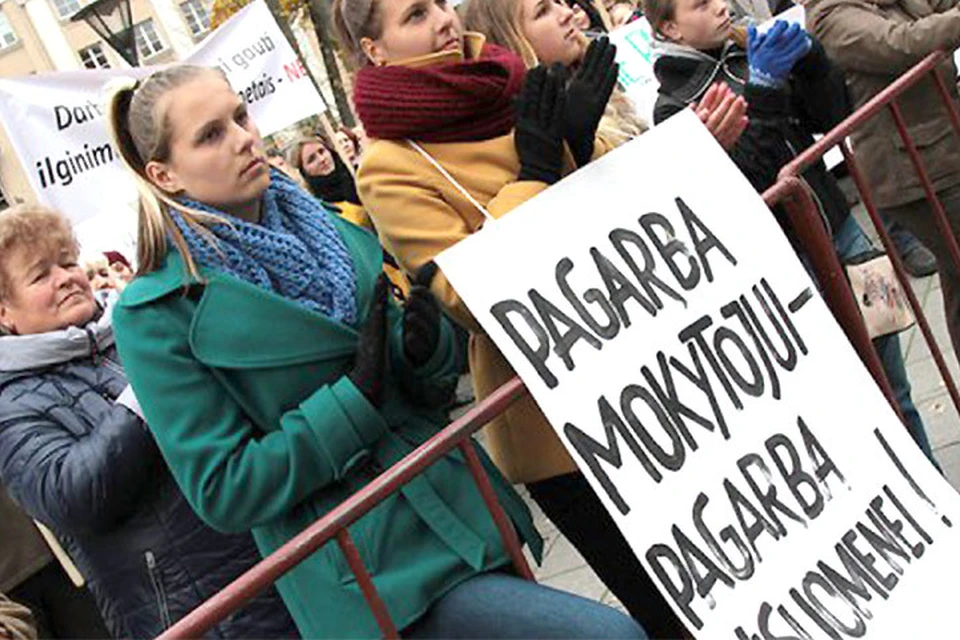 В Литве четвертую неделю продолжается забастовка учителей. Фото: с сайта NTTS.LT