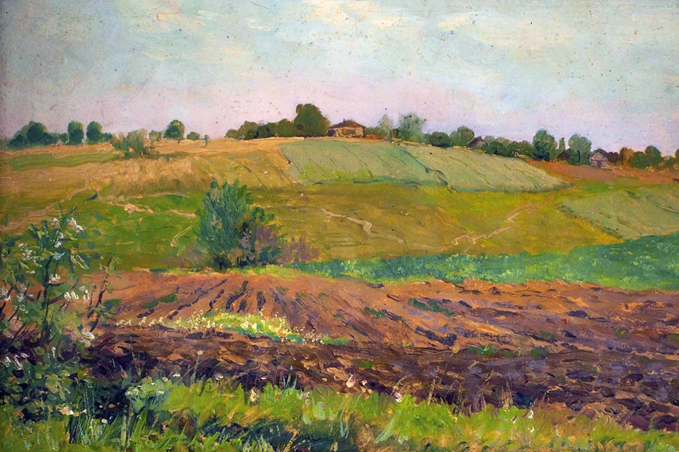 Фрагмент картины Левитана «Летний пейзаж. Пашня».