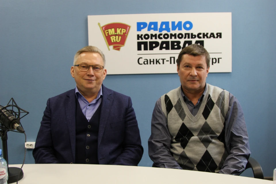 Сергей Зеленьков и Юрий Лавров в студии радио «Комсомольская Правда в Петербурге», 92.0 FM