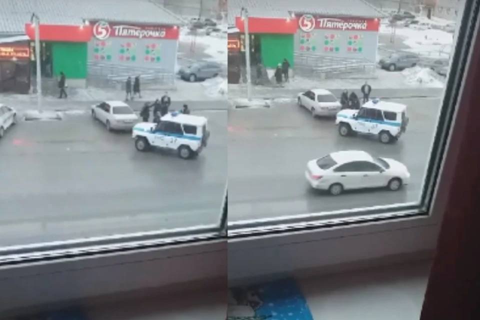 Стрелявшего оперативно задержали. Фото: кадры из видео "Подслушано в Искитиме" "ВКонтакте"