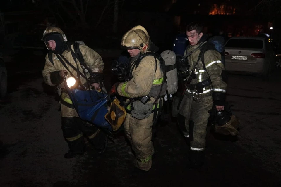 Пожар вспыхнул позним вечером. Фото: ГУ МЧС по Но