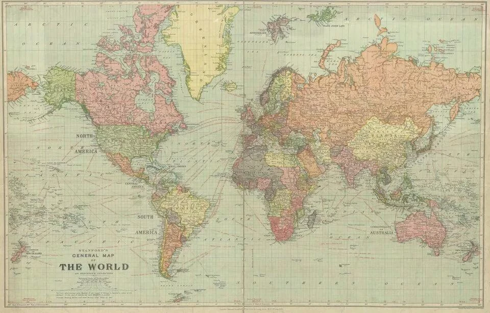 Карта мира 1922 года. Архивное фото. © Reddit/u/Mattia_von_Sigmund