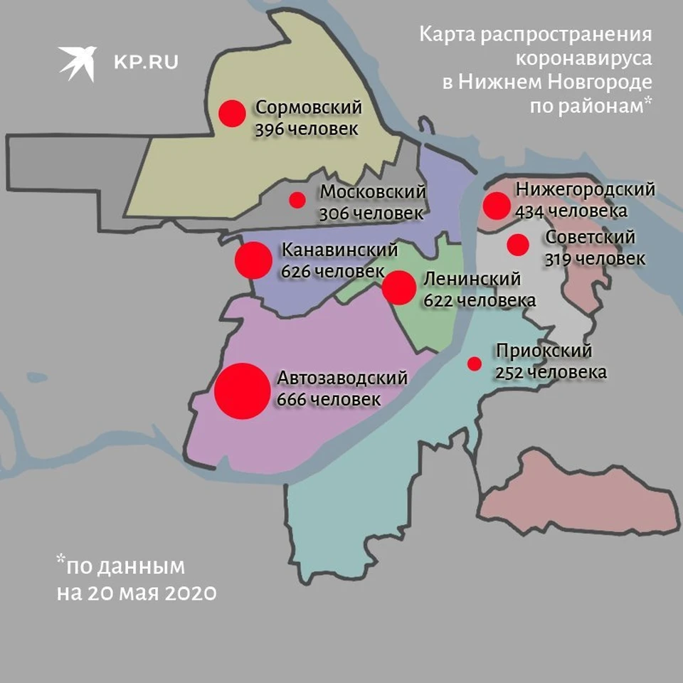 Коронавирус в Нижнем Новгороде по районам