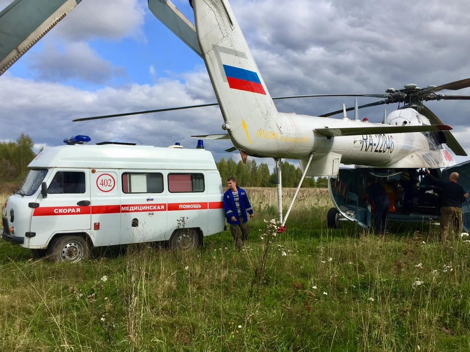 Вертолеты санавиации четыре раза вылетали в районы Тверской области Фото: областной минздрав