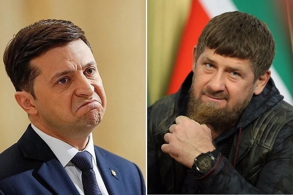 Владимир Зеленский извинялся Рамзаном Кадыровым, но взял слова обратно. Фото: Reuters / личная страница главы Чечни