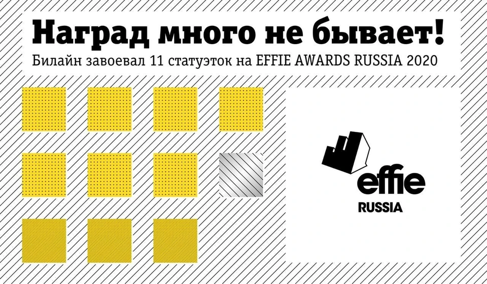 Билайн завоевал 11 статуэток на премии в области рекламы EFFIE AWARDS RUSSIA 2020