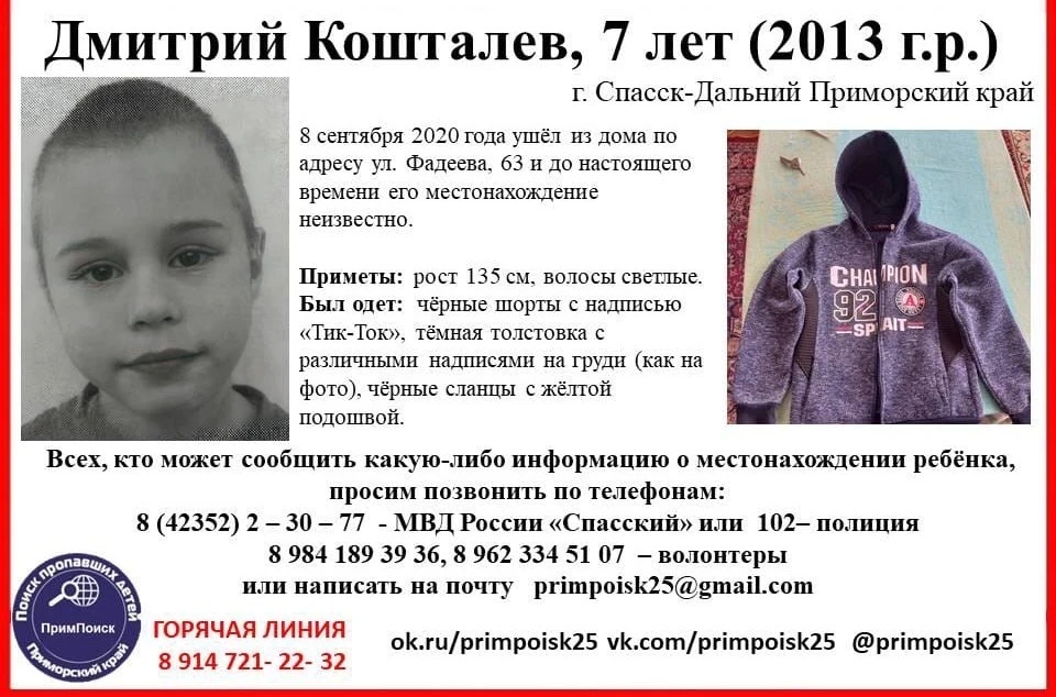 Ориентировка, распространяемая волонтерами.
