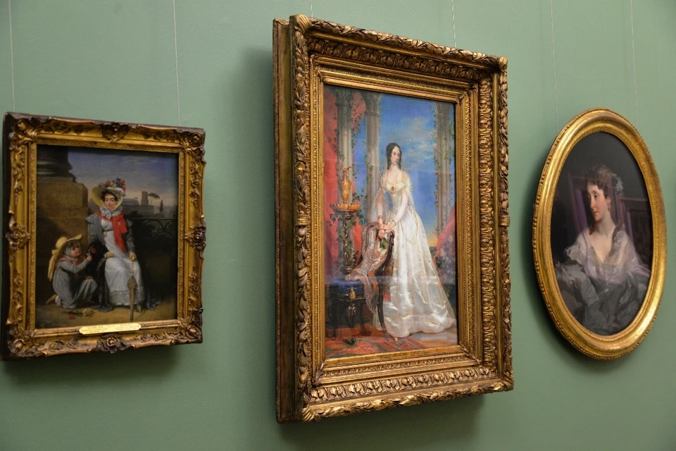 Картины из Третьяковской галереи размещены в тех же залах, где находились во время эвакуации. Фото: Пермская художественная галерея