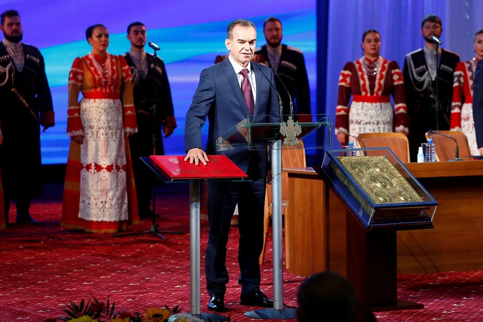 Вениамин Кондратьев на церемонии инаугурации. Фото: пресс-служба администрации Краснодарского края.