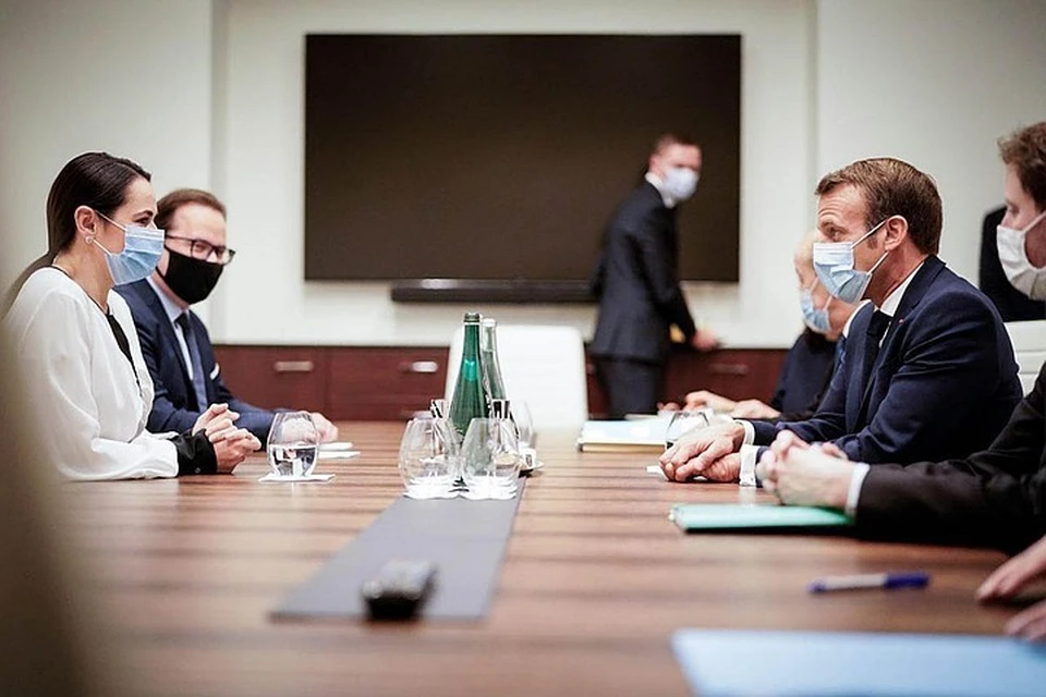 Встреча Тихановской и Макрона. Фото: пресс-служба Светланы Тихановской