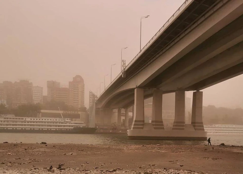 Пыльная буря бушует в Ростове и в области. Фото: соцсети