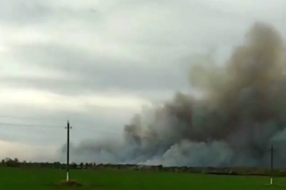 В Рязанской области горят военные склады.