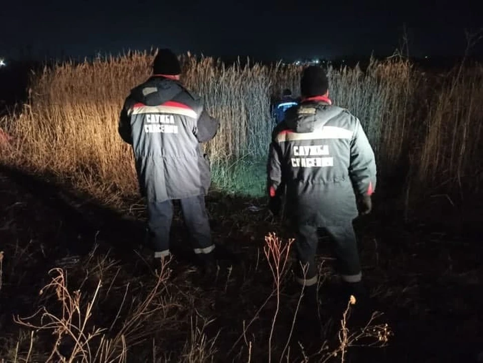 В Саратове из камышей в реке вытащили собаку. Фото городской службы спасения