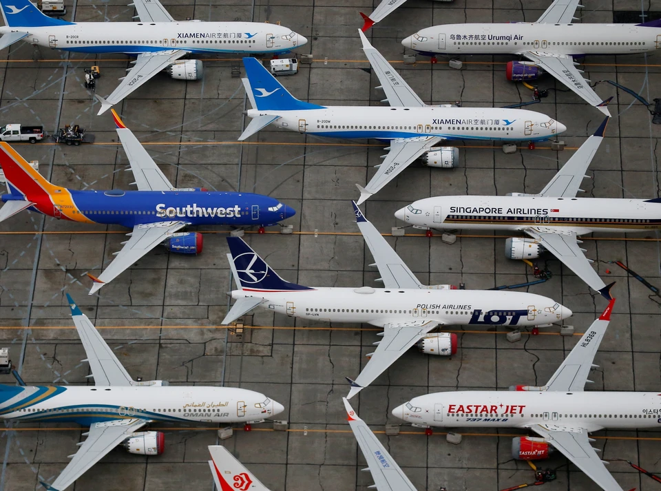 Самолеты Boeing 737 MAX в ожидании разрешения на эксплуатацию.