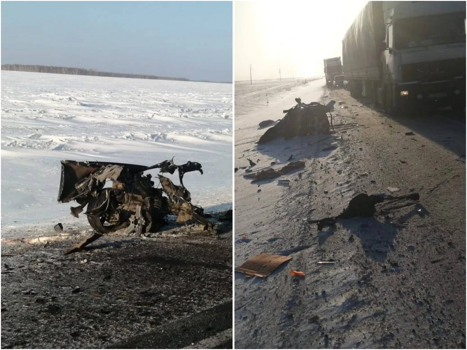 Легковушка превратилась в груду металла. Фото: УМВД России по Омской области