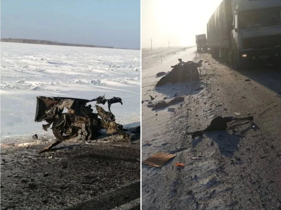 От удара от легковушки ничего не осталось.