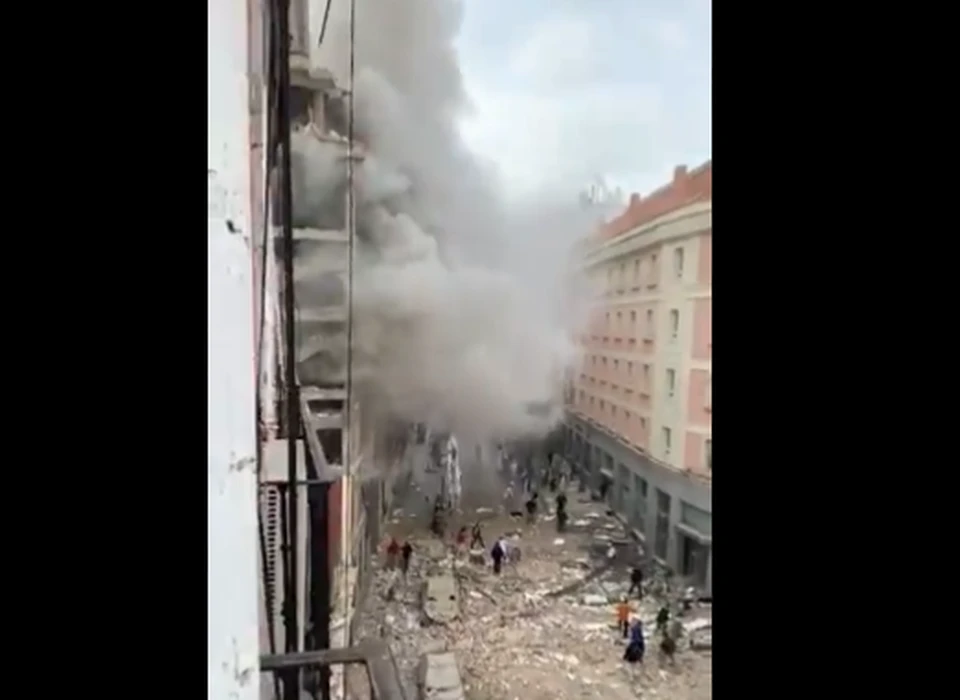 Мощный взрыв прогремел в центре Мадрида. Фото: кадр из видео