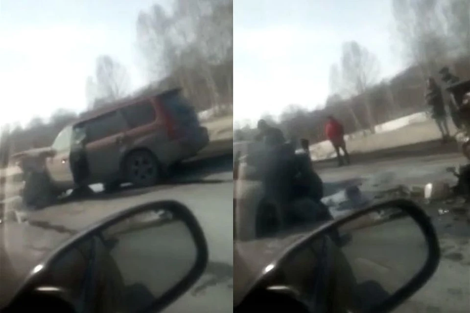 На трассе в Черепановском районе Новосибирской области случилось массовое ДТП. Фото: Кадр из видео