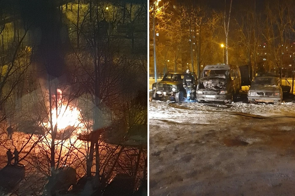Вечерний пожар произошел в Невском районе города. Фото: vk.com/spb_today / Инна Орлова