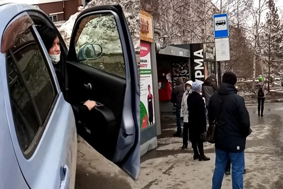В Новосибирске женщина чуть было не отдавила мужчине ноги на машине. Фото: Кадр из видео