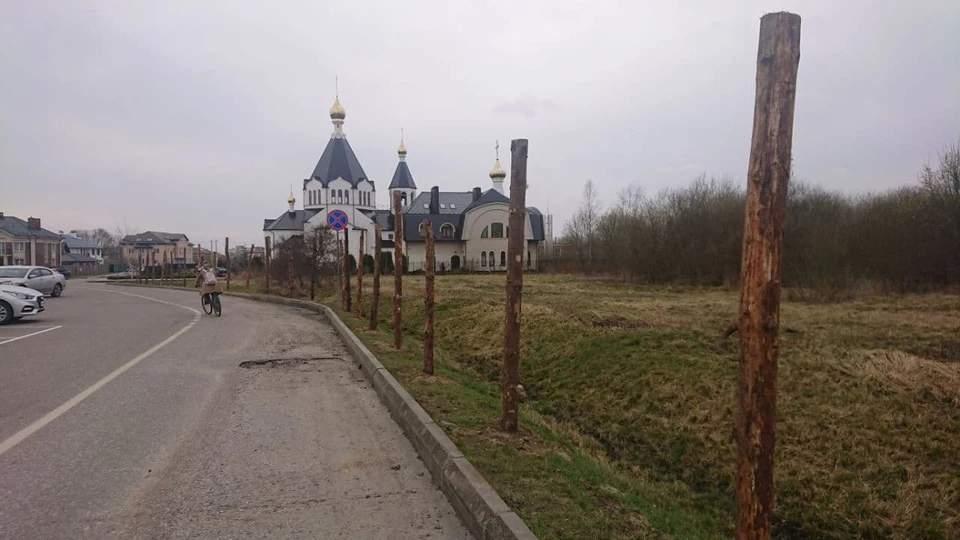 Вот такие «намеки» на будущий забор застройщика появились в Большом Исаково.