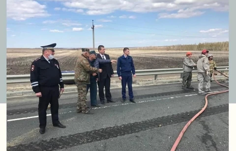На трассе произошел разлив нефти