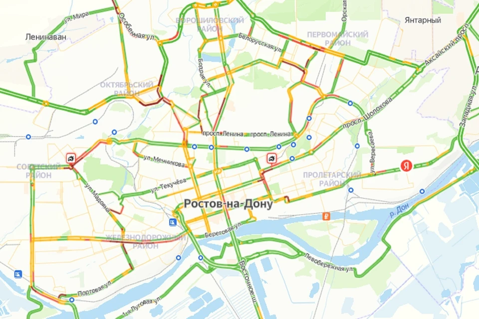 Утренние пробки в Ростове