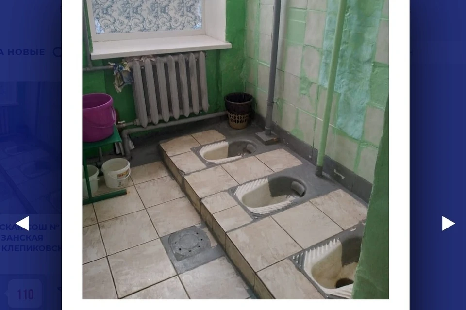 Школа в Рязанской области показала туалет без кабинок. Фото: Доместос.