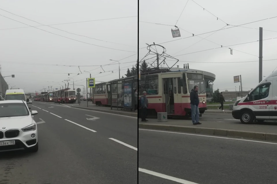 В Петербурге встали трамваи из-за ухудшения здоровья одного из водителей. Фото: vk.com/spb_today