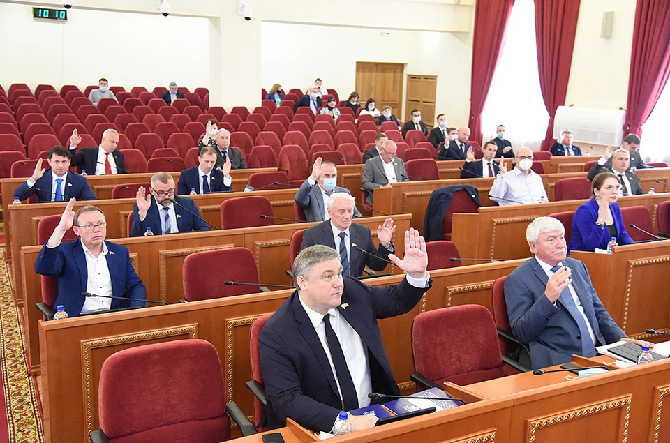 Депутаты проголосовали за новый закон и важный для донского региона закон. Фото: пресс-служба ЗС РО.