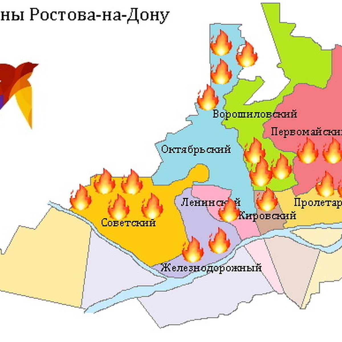 Опять горим: карта самых неблагополучных районов Ростова по версии МЧС -  KP.RU