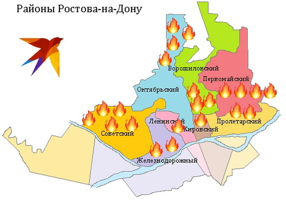 "КП - Ростов-на-Дону" составила карту самых пожароопасных районов донской столицы.