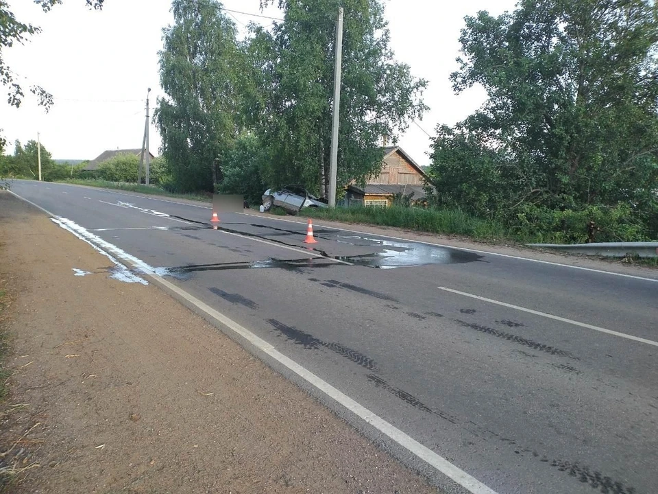 Мужчина на автомобиле врезался в столб и погиб Фото: УГИБДД России по Тверской области