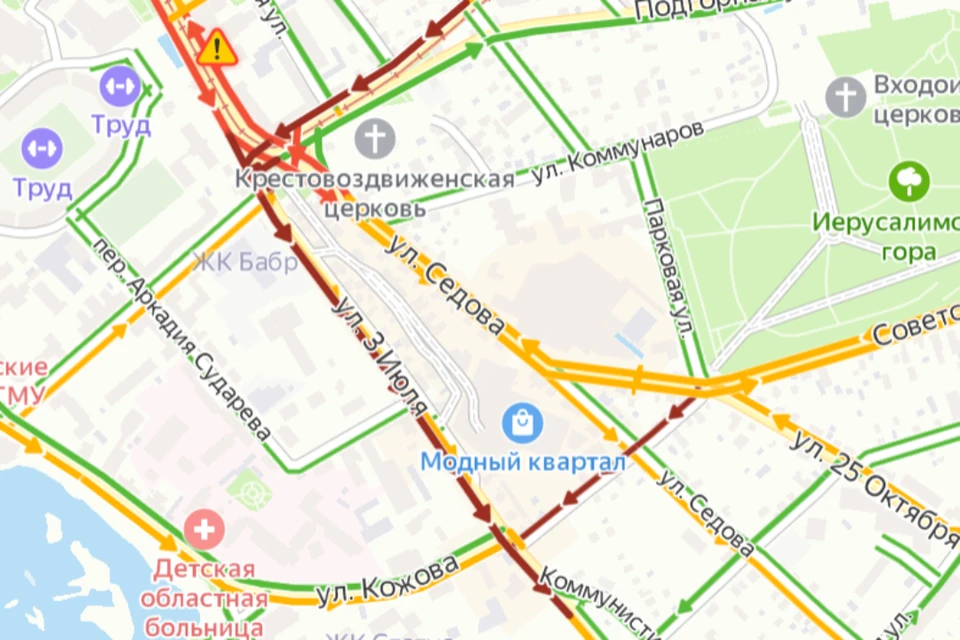 Пробки в 10 баллов сковали Иркутск вечером 2 августа. Фото: "Яндекс.Пробки"