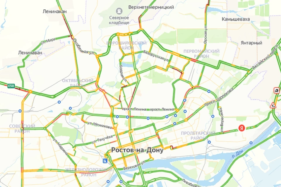 Карта пробок в ростове на дону сейчас