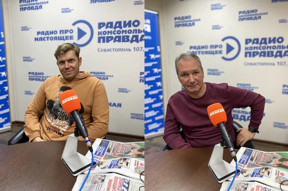 Евгений Чернорай и Юрий Слонченко в нашей радиостудии