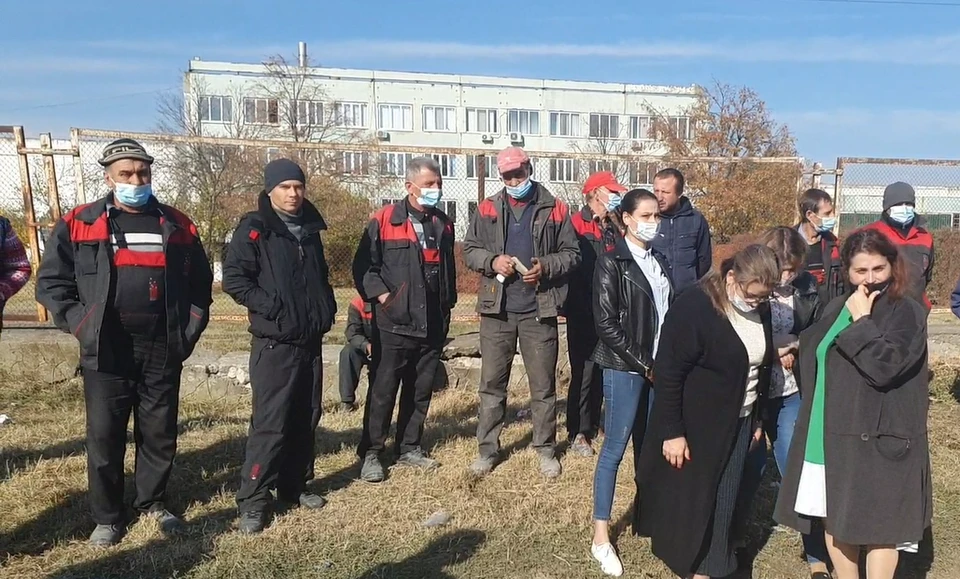 Сотрудники завода на юге Молдовы бастуют из-за прекращения поставок природного газа. Фото: скриншот видео