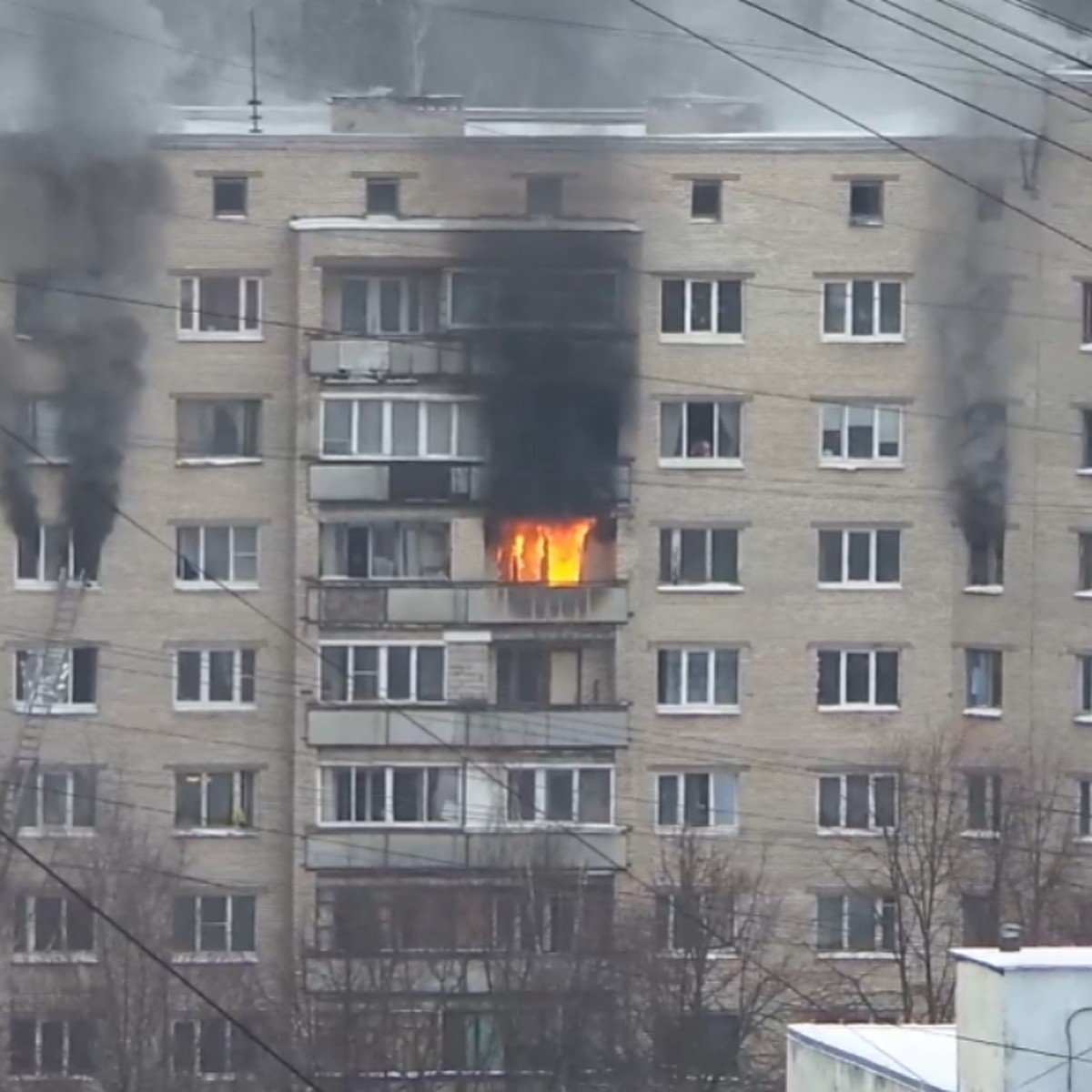 Эвакуированных жителей горящего дома на улице Нахимова разместили в  автобусе - KP.RU