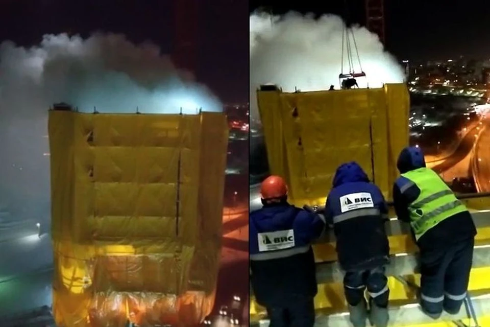 На стройке четвертого моста произошло ЧП. Фото: кадр из видео