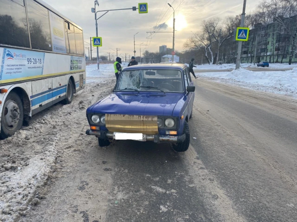 В Рязани водитель автомобиля ВАЗ сбил пешехода. Фото: пресс-служба УМВД по Рязанской области.