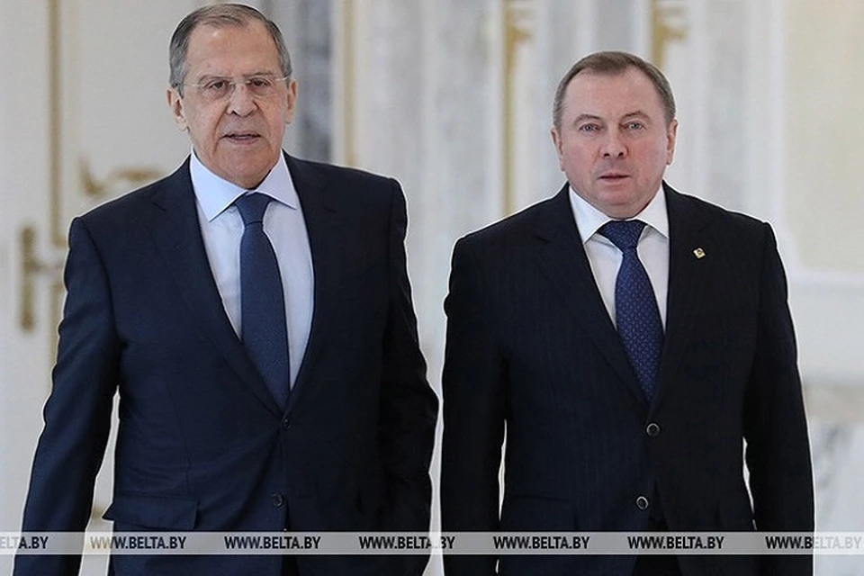 Главы МИД России и Беларуси Сергей Лавров и Владимир Макей. Фото: БелТА