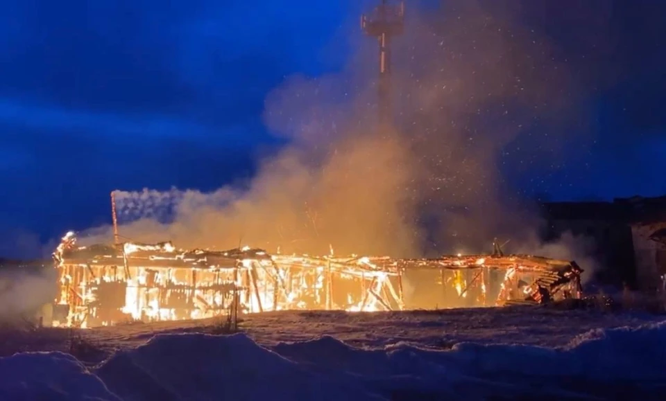 Здание бывшего завода обрушилось. Фото: МЧС по Мурманской области