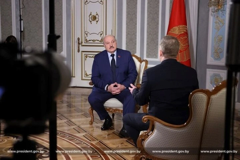 Александр Лукашенко 5 мая 2022 года дает интервью информационному агентству Associated Press. Фото: president.gov.by